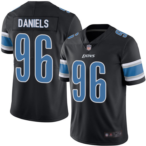 Detroit Lions Limited Black Men Mike Daniels Jersey NFL Football #96 Rush Vapor Untouchable->youth nfl jersey->Youth Jersey